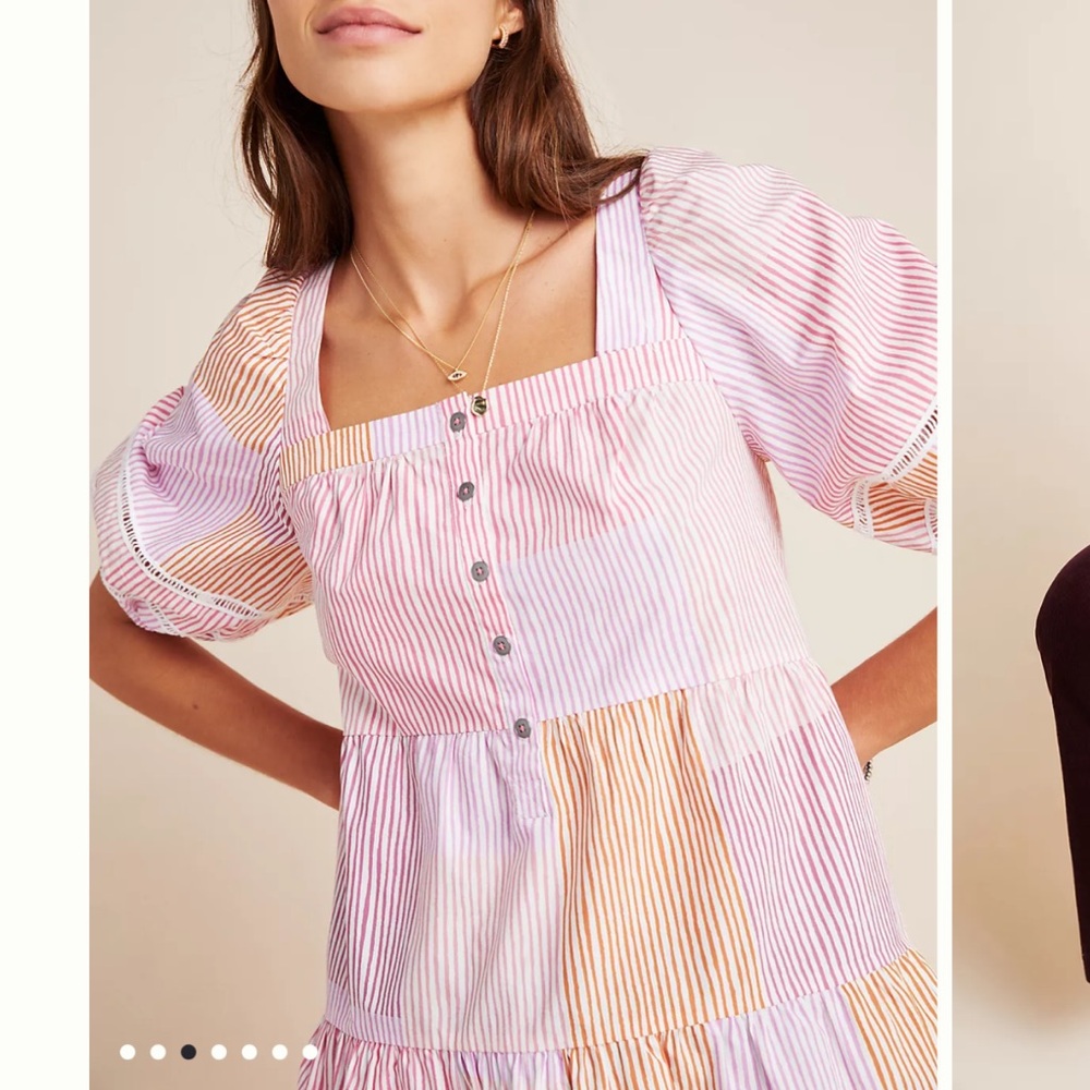 Maeve Anthropologie Mini Dress Pink Tunic